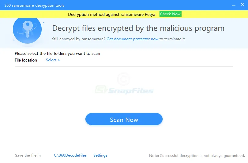 360 Ransomware Decryption Tools Скриншот 1