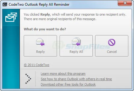 CodeTwo Outlook Reply All Reminder Скриншот 1