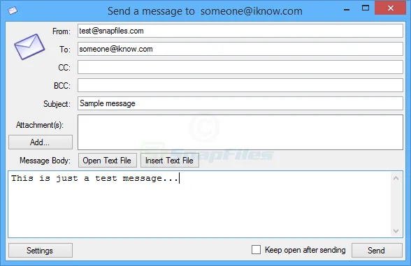 SMTP Mail Sender Скриншот 1