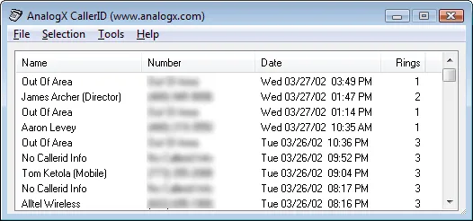 AnalogX CallerID Скриншот 1