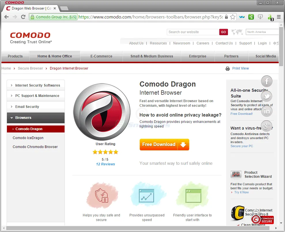 Comodo Dragon Скриншот 1