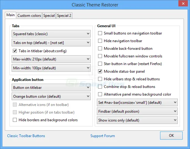 Classic Theme Restorer Скриншот 1