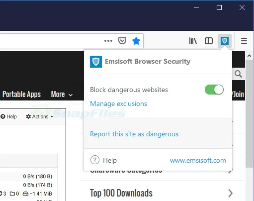 Emsisoft Browser Security for Firefox Скриншот 1