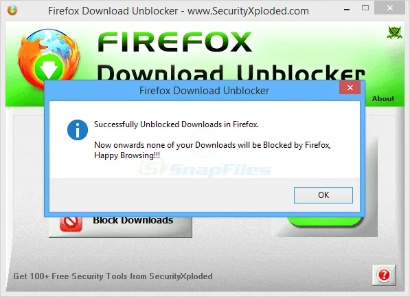 Firefox Download Unblocker Скриншот 2