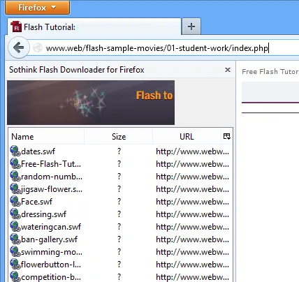 Flash Downloader for Firefox Скриншот 1