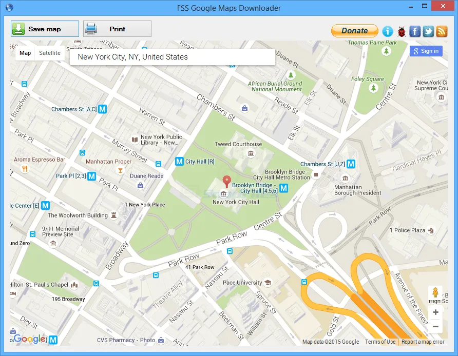 FSS Google Maps Downloader Скриншот 1