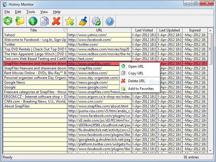 IE History Monitor Скриншот 1