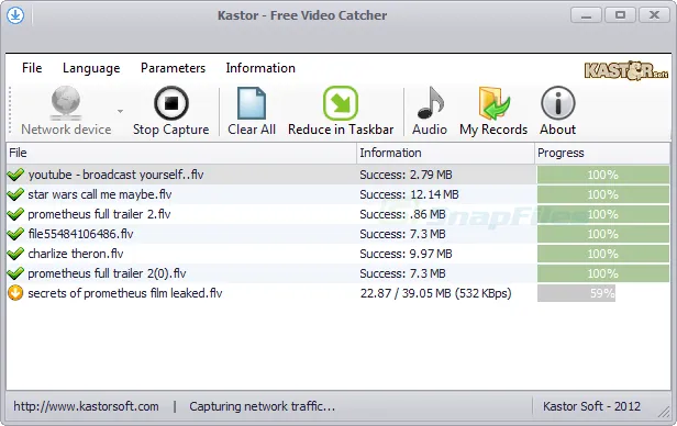 Kastor Free Video Catcher Скриншот 1