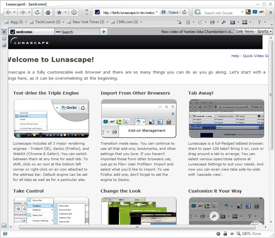 Lunascape Скриншот 1