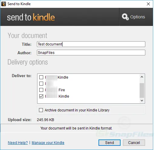 Send to Kindle Скриншот 2