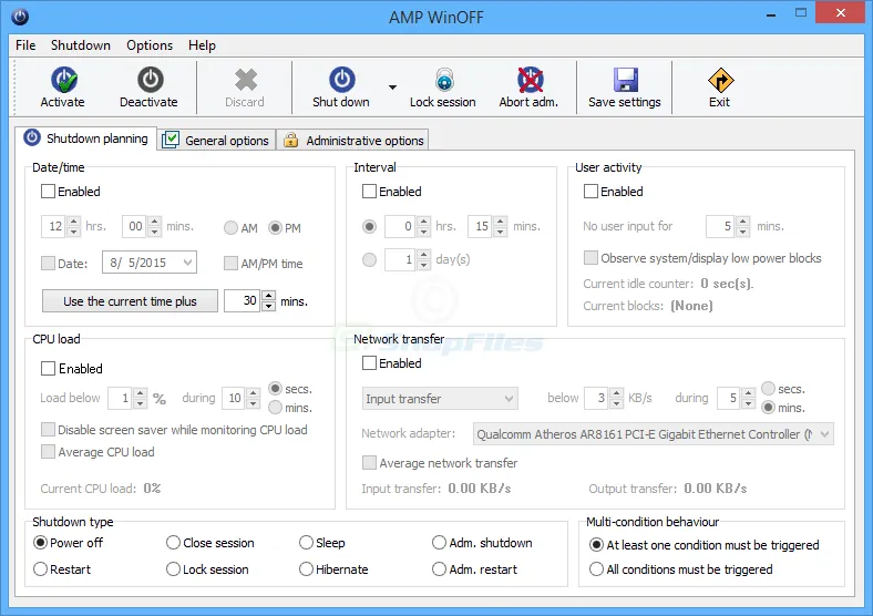 AMP WinOFF Скриншот 1