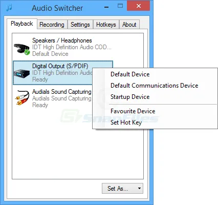 Audio Switcher Скриншот 1