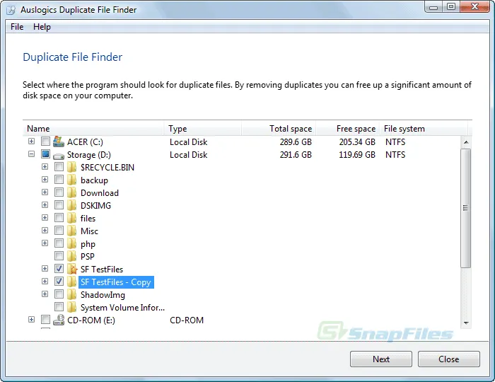 Auslogics Duplicate File Finder Скриншот 1