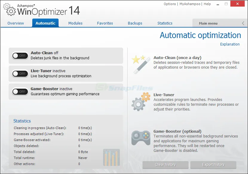 Ashampoo WinOptimizer Скриншот 2