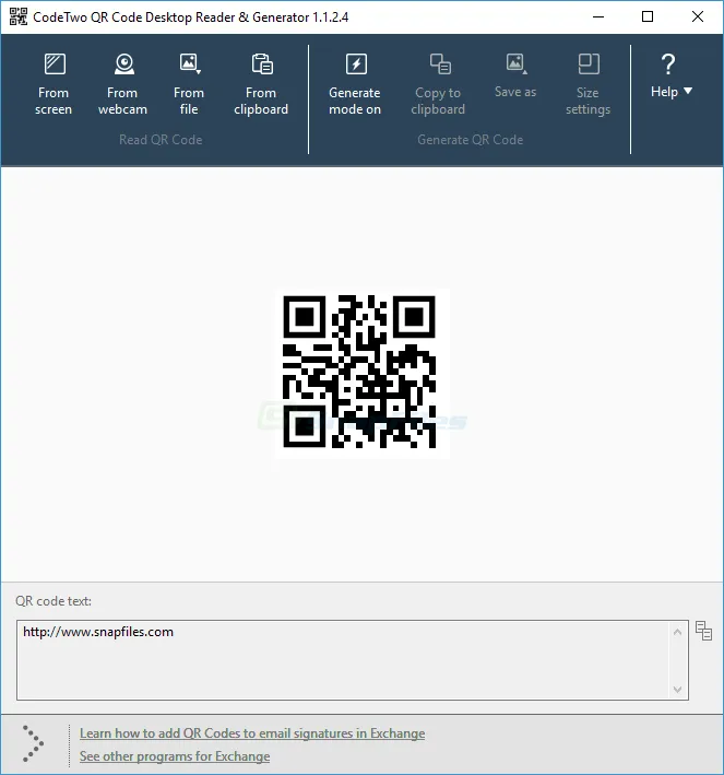 CodeTwo QR Code Desktop Reader and Generator Скриншот 1