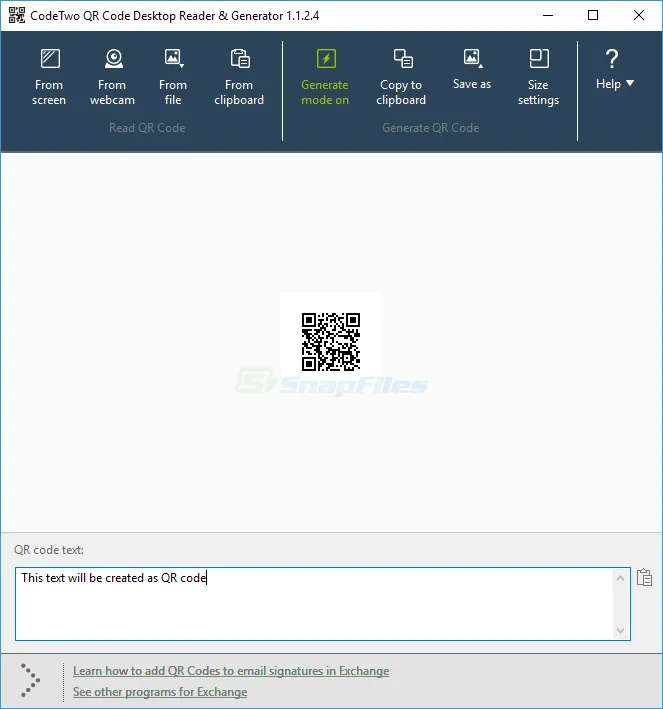 CodeTwo QR Code Desktop Reader and Generator Скриншот 2