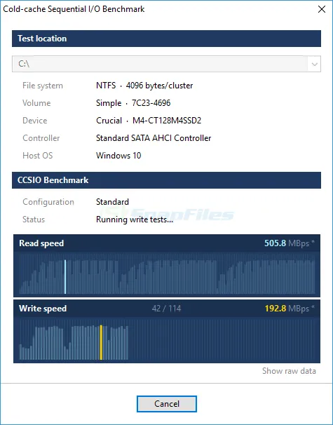 CCSIO Benchmark Скриншот 1