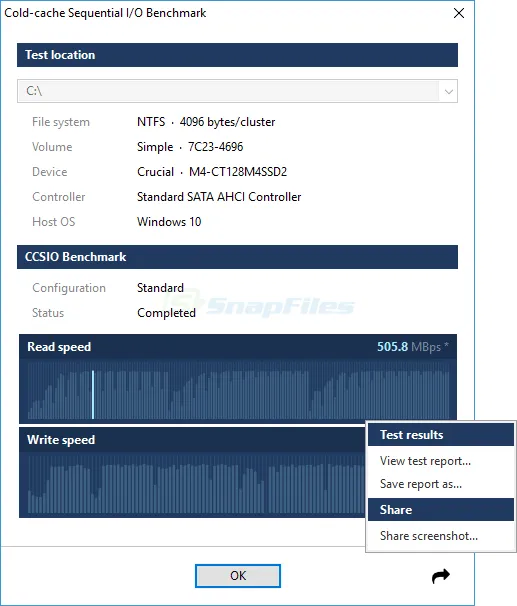 CCSIO Benchmark Скриншот 2