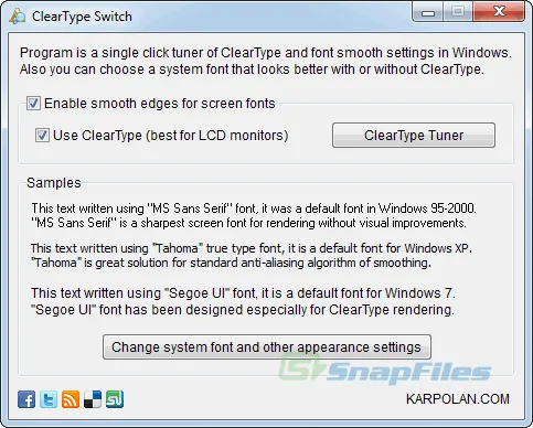 ClearType Switch Скриншот 1