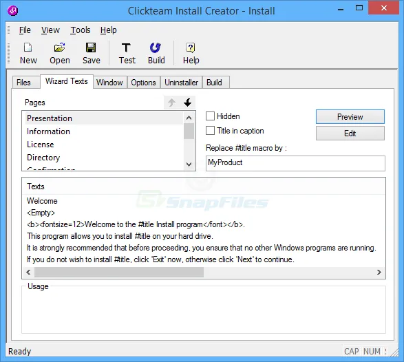 Clickteam Install Creator Скриншот 2