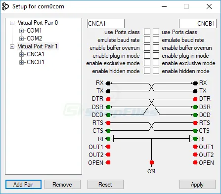 Null-modem Emulator (com0com) Скриншот 2