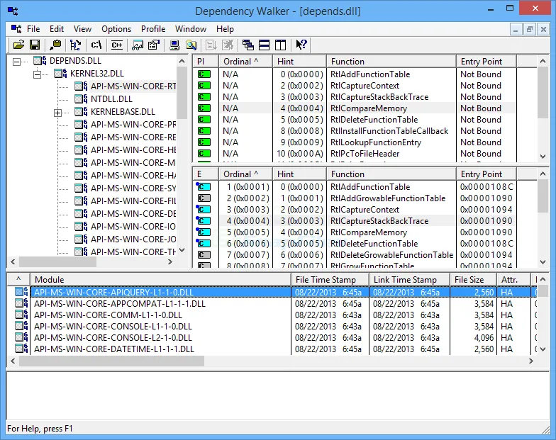 Dependency Walker Скриншот 1