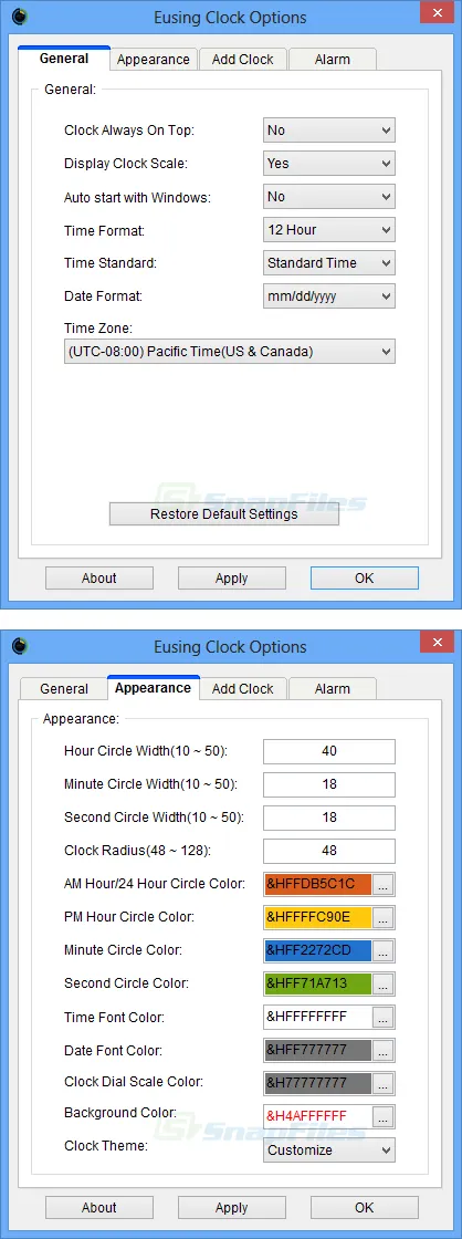 Eusing Clock Скриншот 2