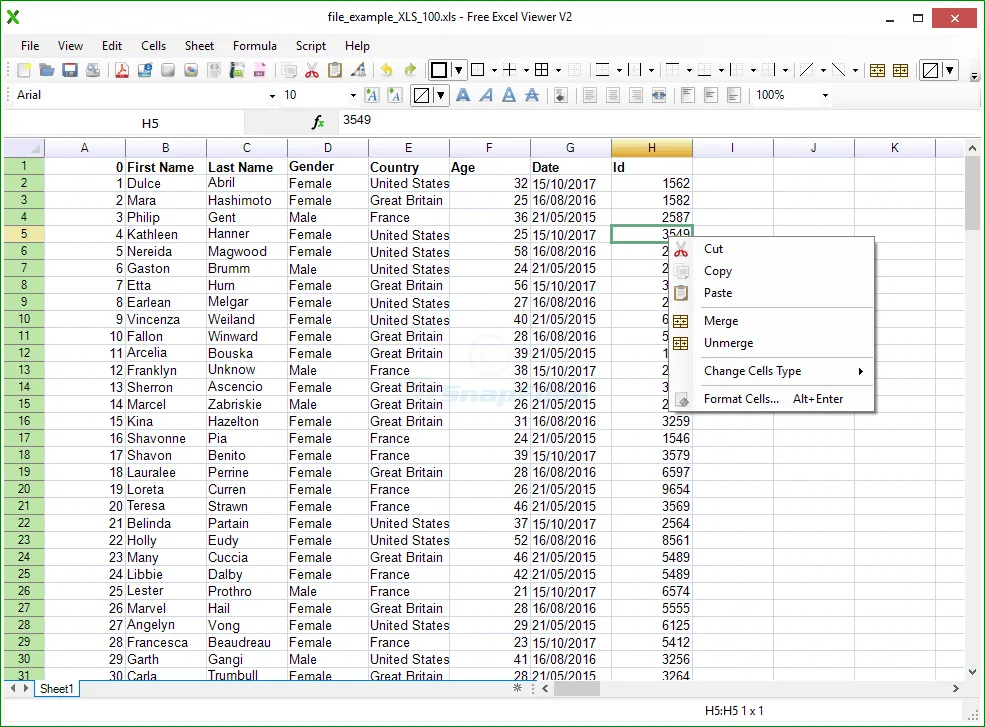 Free Excel Viewer Скриншот 1