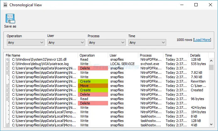 SoftPerfect File Access Monitor Скриншот 2