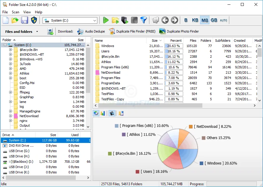 MindGems Folder Size Скриншот 1