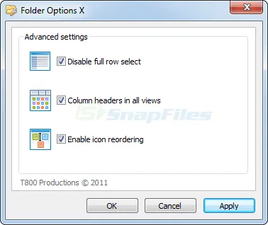 Folder Options X Скриншот 1