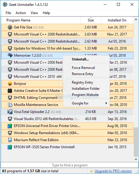 Geek Uninstaller Скриншот 1