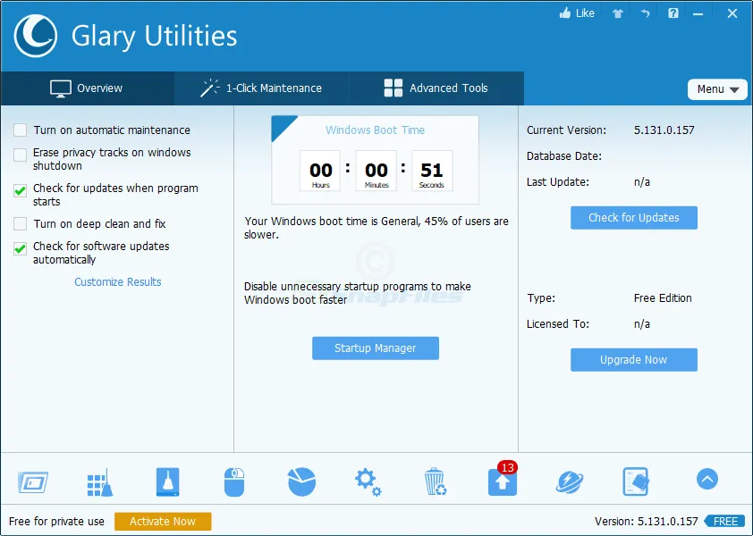 Glary Utilities Free Скриншот 1