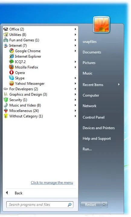 Handy Start Menu Скриншот 2