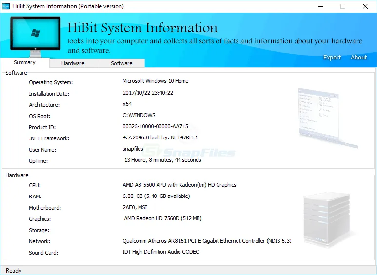 HiBit System Information Скриншот 1