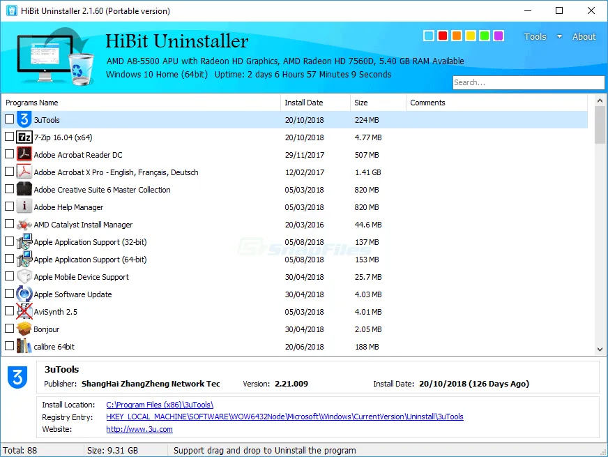 HiBit Uninstaller Скриншот 1