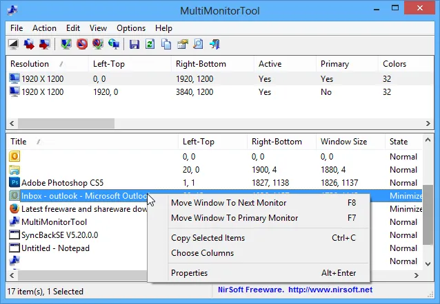 MultiMonitorTool Скриншот 2