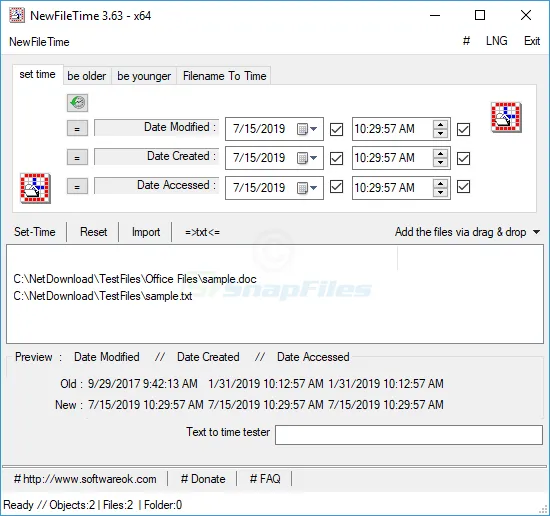 NewFileTime Скриншот 1