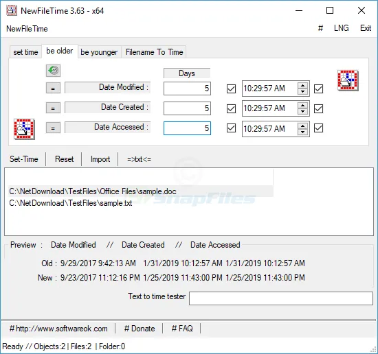 NewFileTime Скриншот 2