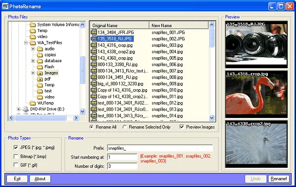 Pennock`s Photo Renamer Скриншот 1