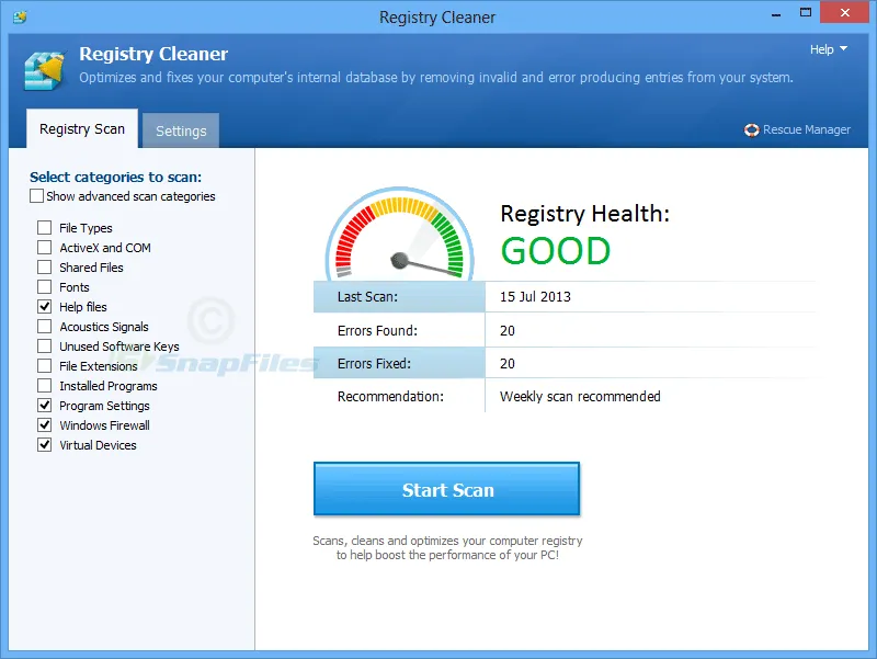 Pointstone Registry Cleaner Скриншот 2