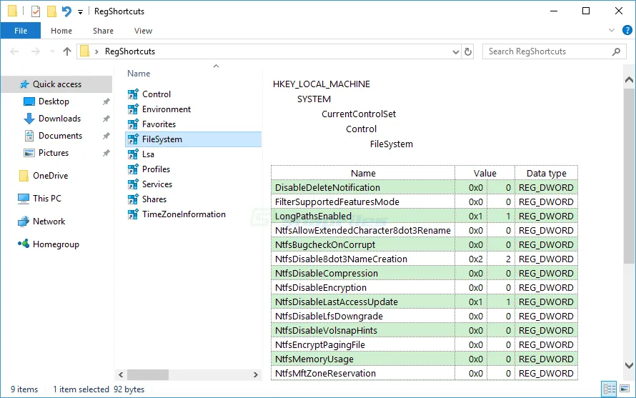 Registry Shortcuts Скриншот 2