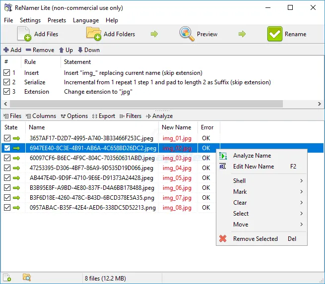ReNamer Lite Скриншот 1