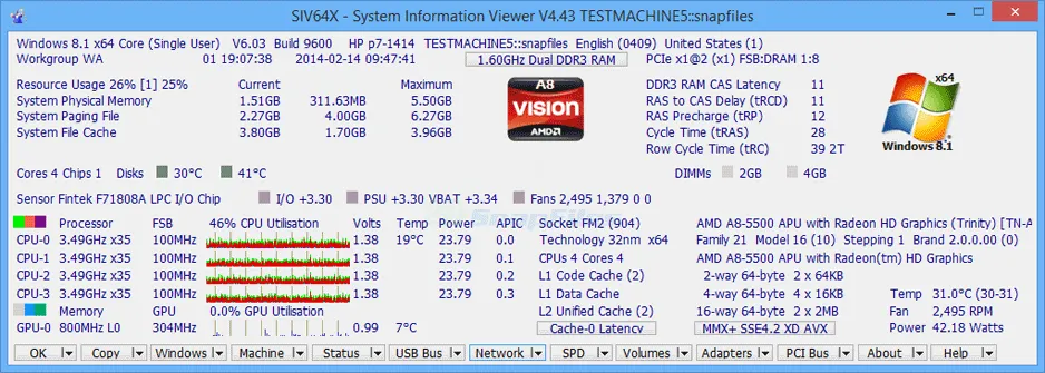 SIV System Information Viewer Скриншот 1