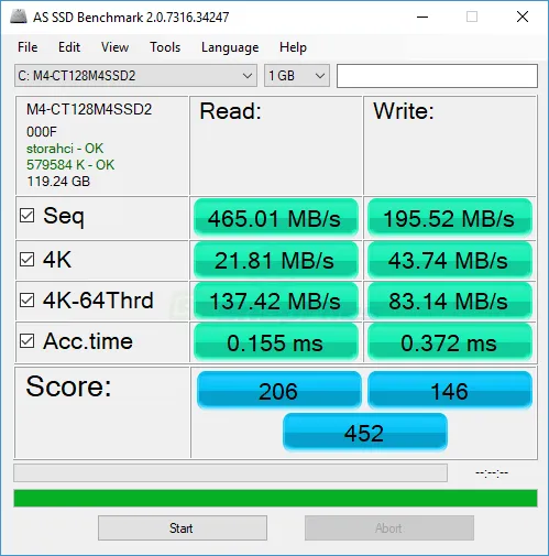 AS SSD Benchmark Скриншот 1