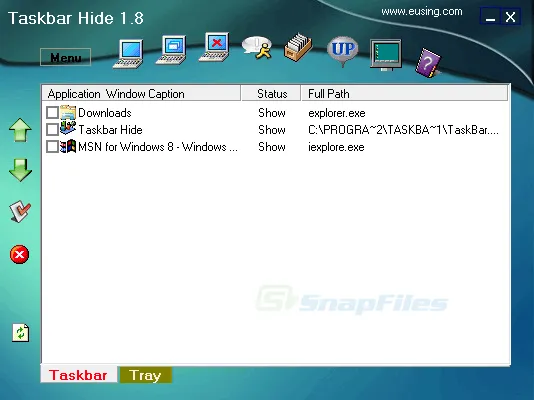 Eusing Taskbar Hide Скриншот 1