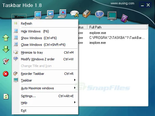 Eusing Taskbar Hide Скриншот 2