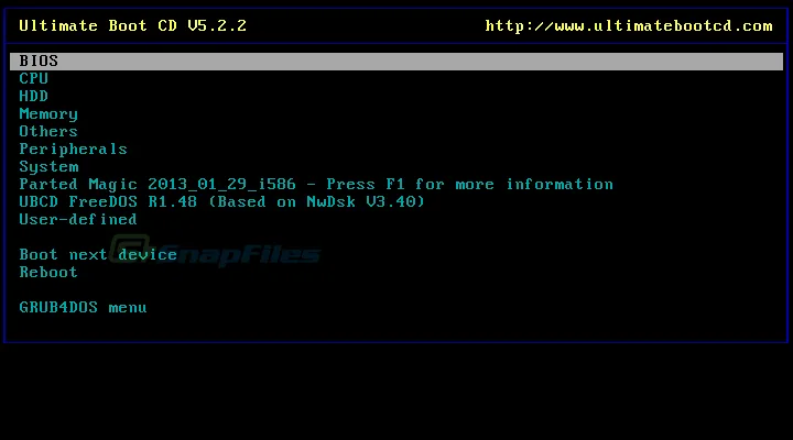 Ultimate Boot CD Скриншот 1