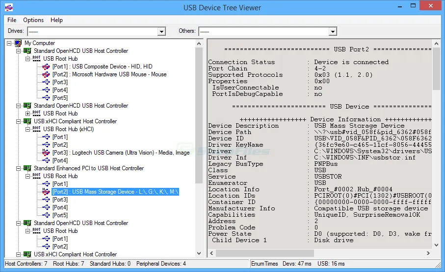 USB Device Tree Viewer Скриншот 1