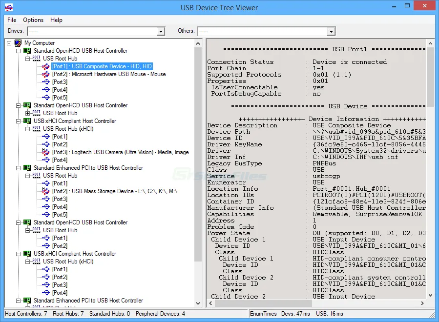 USB Device Tree Viewer Скриншот 2